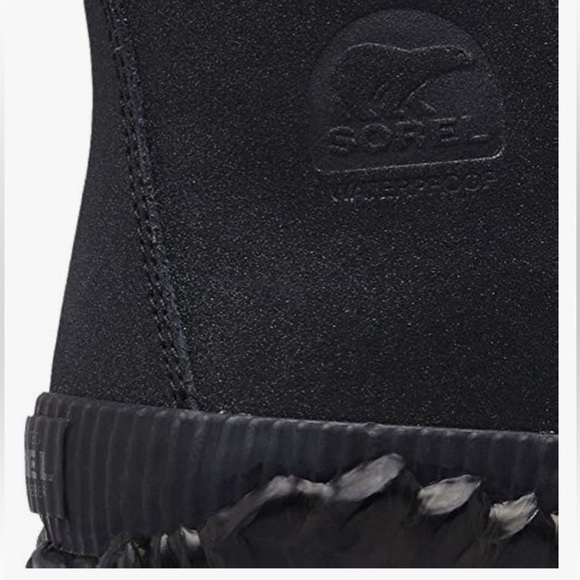 SOREL NWT Out N About Waterproof Boots Black Gold Lace Up Sz 6 Waterproof Winter - Picture 10 of 16
